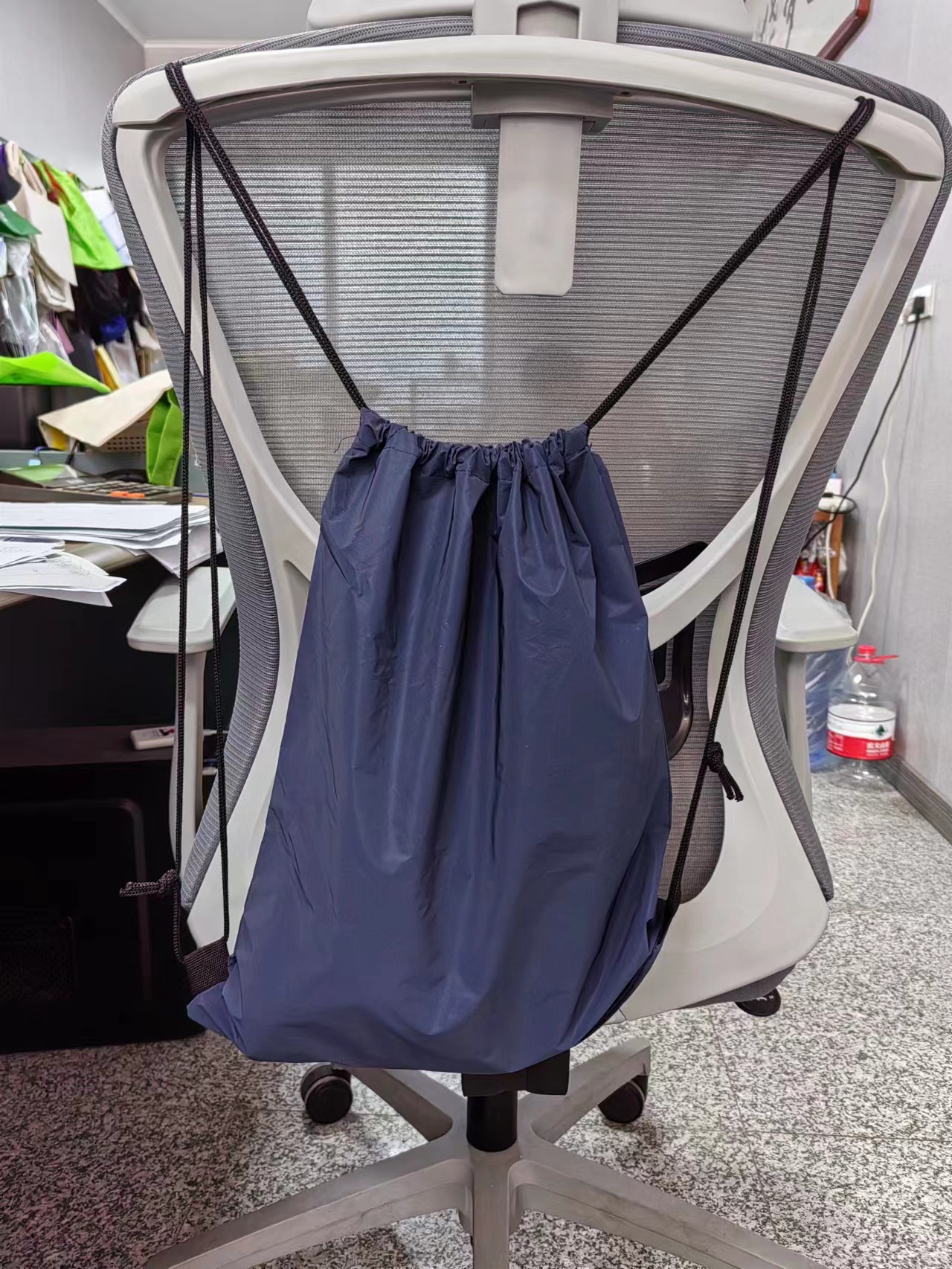 Picture of Reflective Cloth Drawstring Bag Reflective Strip Polyester Bundle Pocket Marathon Simple Backpack Printed Sample Printable