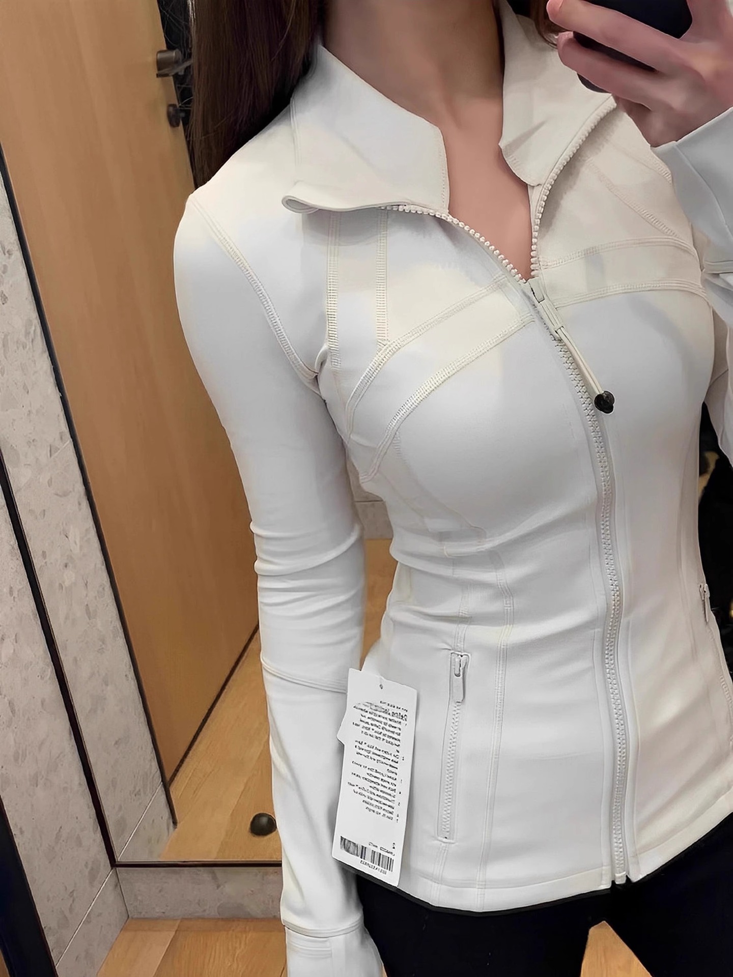 Picture of Lulu Same Style Spring and Autumn Women's Sports Jacket Yoga Clothes Top Casual Outdoor Collar Long Yoga Long Sleeve Jacket