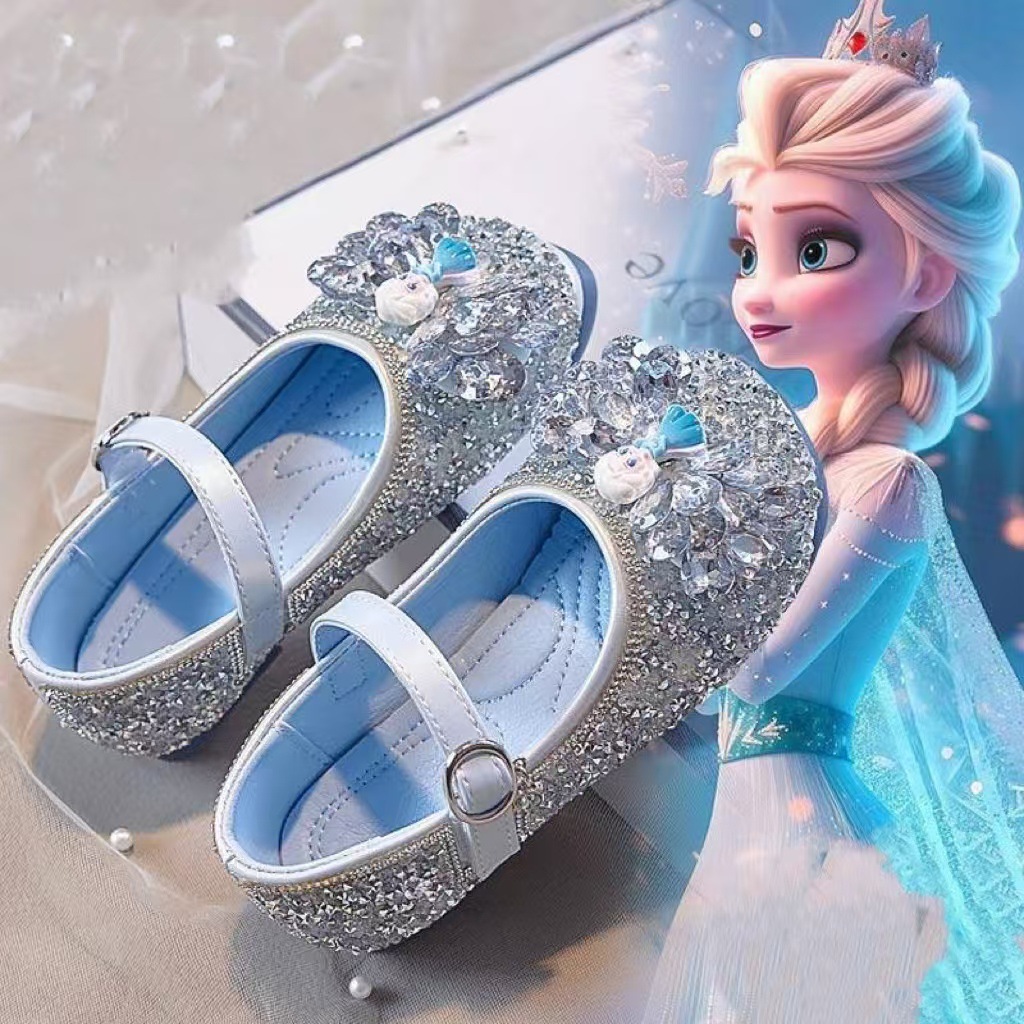ISA Little Leather Shoes 2025 Spring/Autumn New Girls' Princess Shoes, Little Girls' Crystal Shoes, Rhinestone Baby Performance Singles