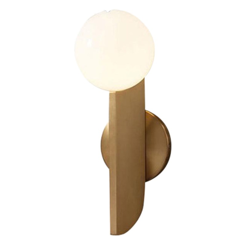 Post-modern wall lamp living room bedroom simple creative golden iron glass ball bedside lamp aisle stair wall lamp