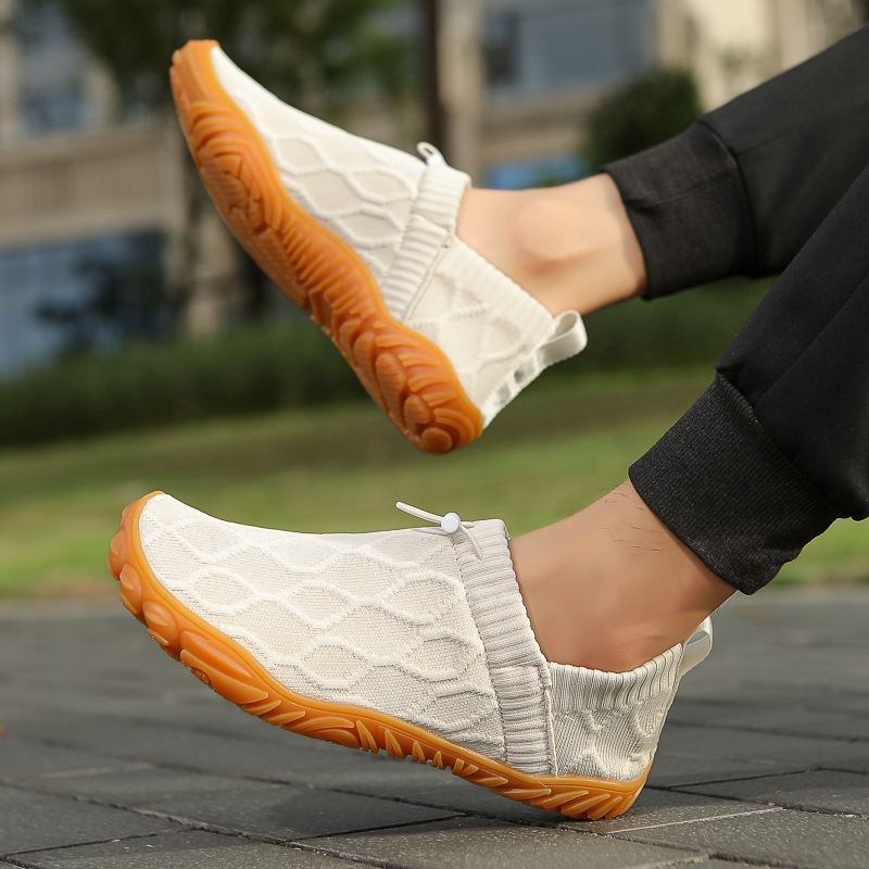 New cross-border men's breathable fly woven shoes sneaker outdoor running exercise warm sweat-absorbent autumn and winter walking shoes