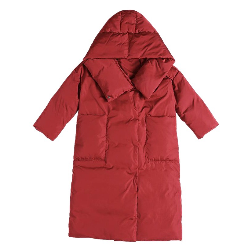 2025 New down Jacket Women's Mid-Length White Duck down Hat Loose Thickened Slim Winter Commuting Korean Style Jacket