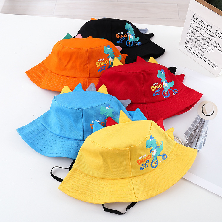 Picture of Ins Hat Children's Spring and Summer New Children's Cartoon Small Dinosaur Basin Hat Korean Baby Sunscreen Fisherman Hat