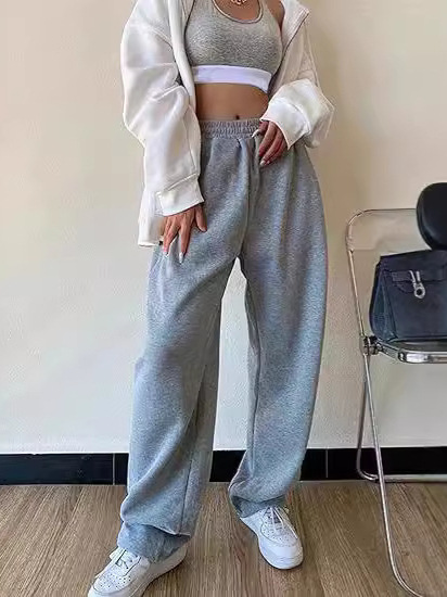 Cross-Border Amazon Wish Independent Station Export Europe and the United States 2025 Autum New Loose Casual High-Waisted Sports Pants