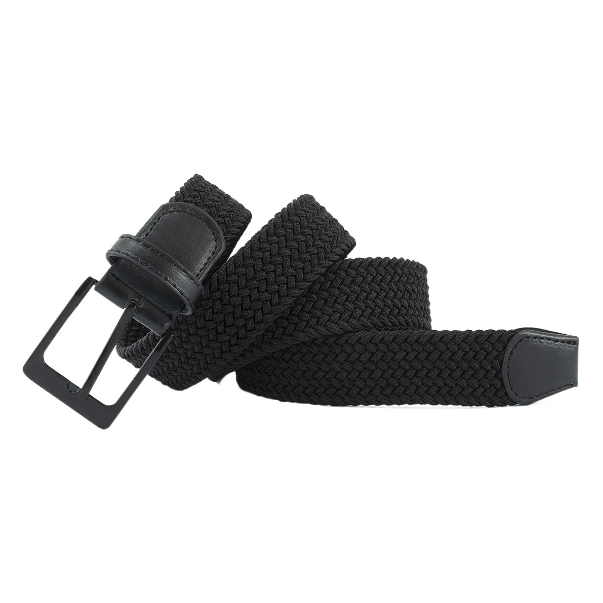 Wholesale Woven Belts for Men and Women, Punch-Free Elastic Elastic Belts, Fashionable and Simple Alloy Pin Buckles, Trendy Belts