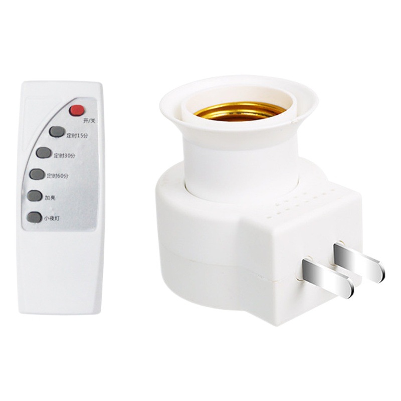Remote control lamp holder lamp holder night light switch dimming timing socket wireless remote control night E27 large screw