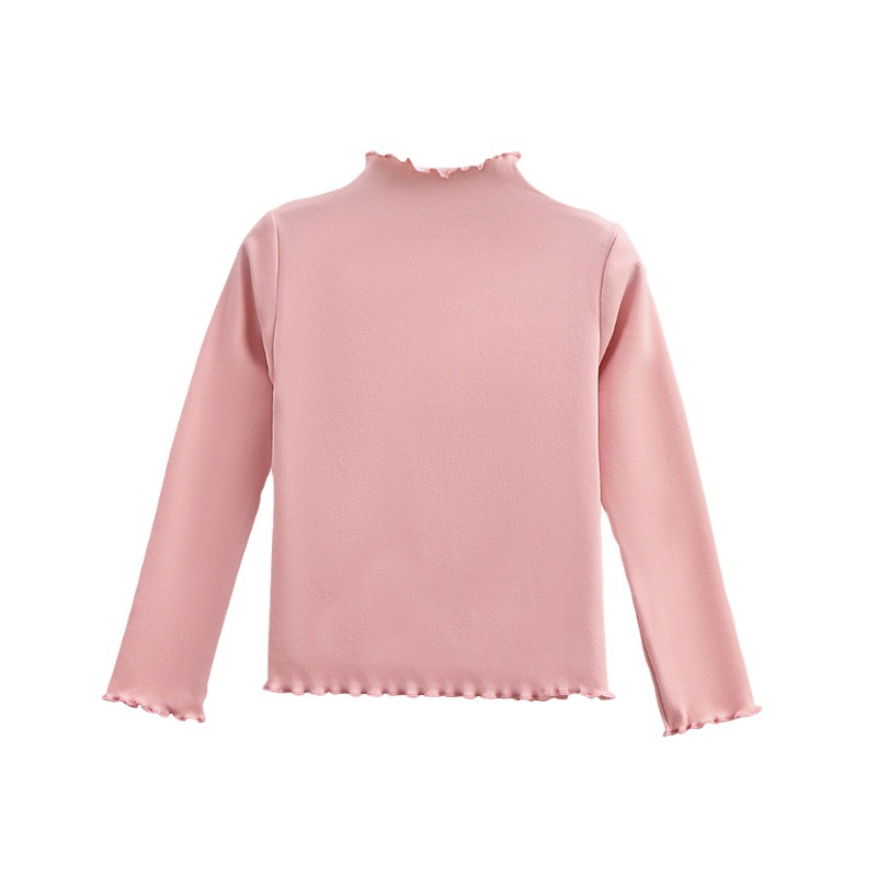 Picture of [Factory wholesale] girls' bottoming shirt autumn and winter 2023 new children's western style wooden ear solid color long sleeve T-shirt