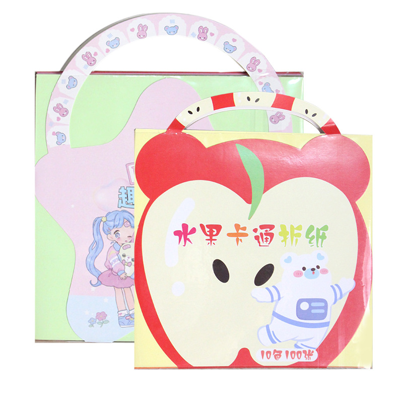 Picture of Huiyang cartoon hand origami 17cm square 100 pieces of color handmade paper 10 color origami 15cm children's diy