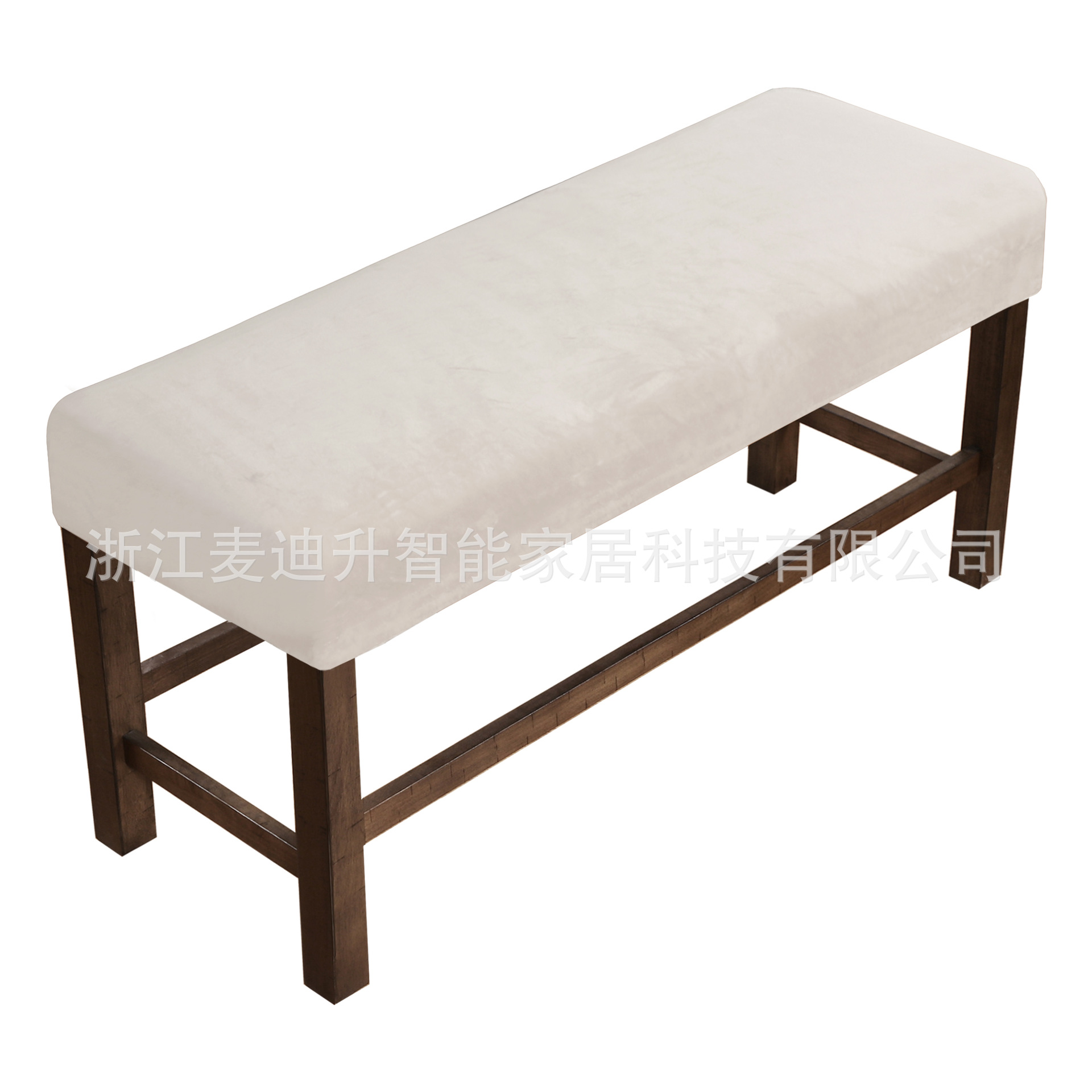 Cross-border Amazon Silver Fox Fleece Long Stool Cover Simple Solid Color All-inclusive Elastic Thickened Piano Stool Long Chair Cover