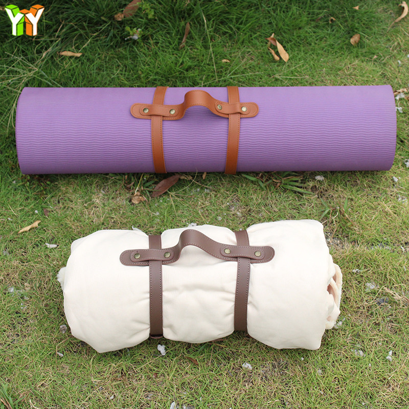 Leather picnic yoga mat strap yoga mat strap outdoor yoga portable strap adjustable yoga strap