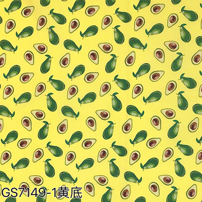 60-Count Pure Cotton Digital Printed Fabric, Forest Style Fresh Papaya Pure Cotton Children's Clothing and Baby Clothes Bag Printed Fabric