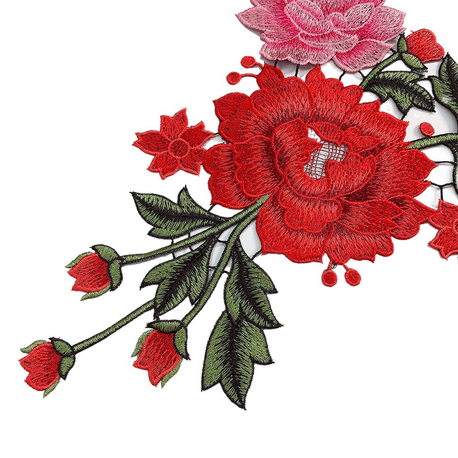 Classic Explosions Middle-aged Temperament Water Soluble Fine Line Embroidery Accessories Clothing Ethnic Style Clothing Embroidery Sleeve Collar Flower