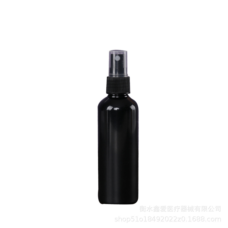 Picture of 50ml 100ml black dark small watering can alcohol sub-bottled fine mist spray bottle plastic spray bottle