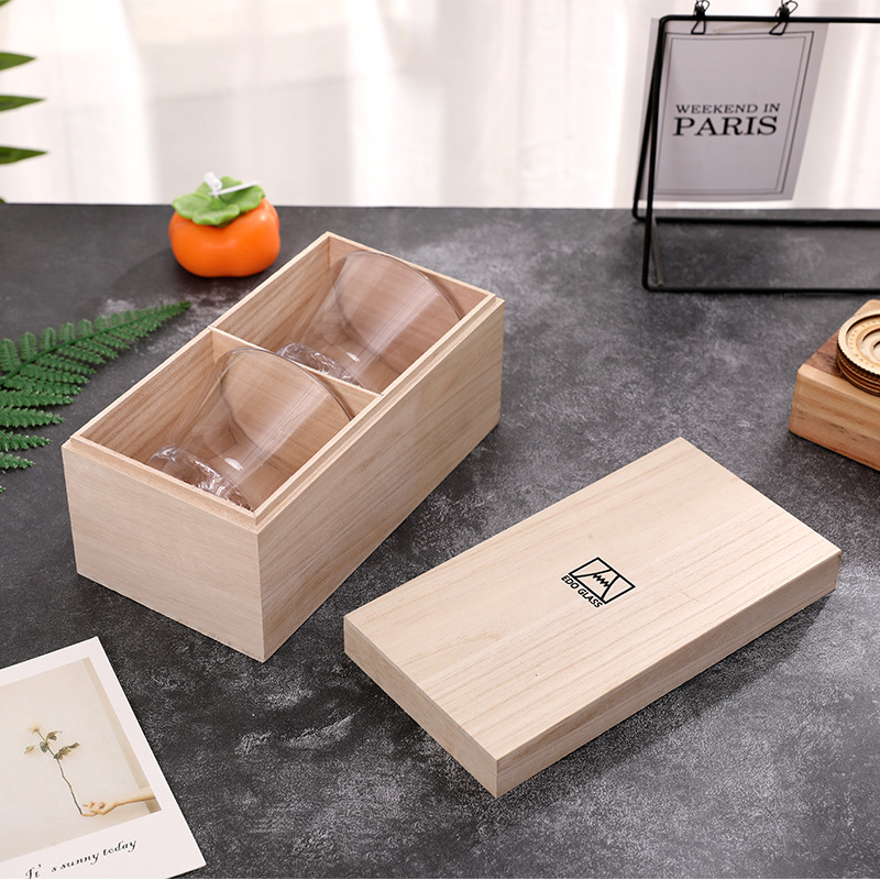Picture of Square Small Wooden Box Tea Cup Built Teapot Packaging Box Gift Solid Wooden Box Birthday Gift Wooden Storage Box