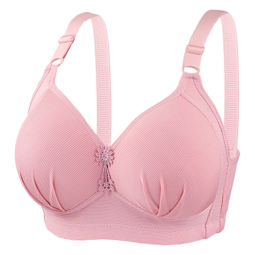Cross-border Bra New Product Thin Cotton Large Size Breathable Comfortable Bra No Steel Rings Gather Middle-aged and Elderly Mother Underwear Women