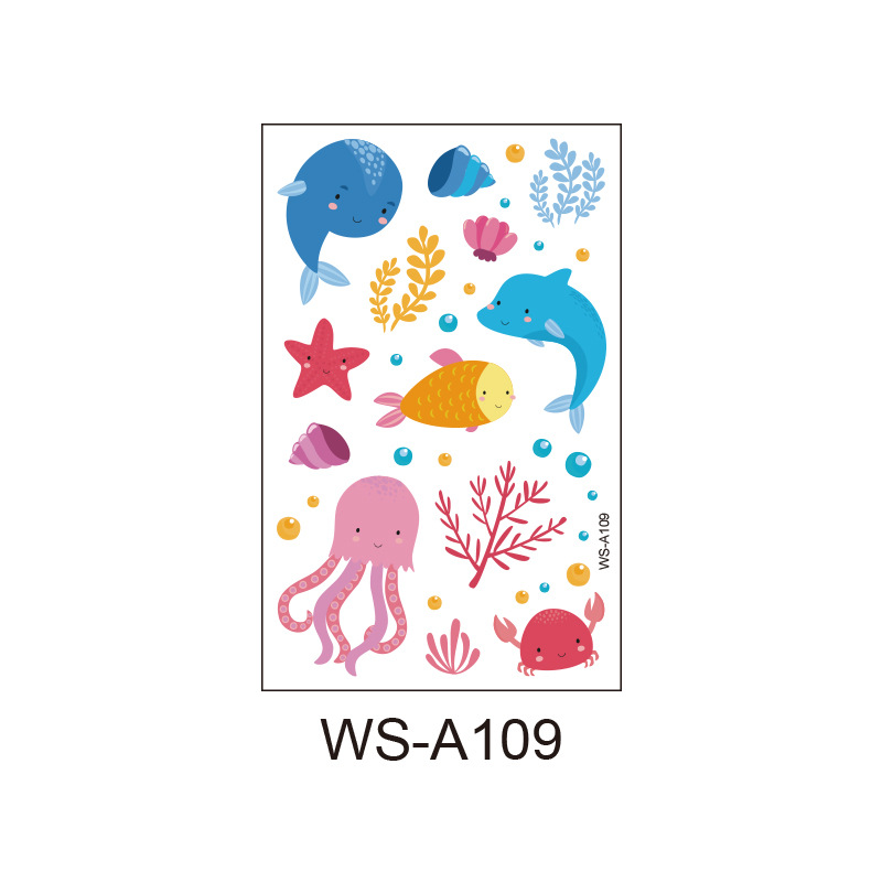 Picture of Spot Wholesale Children's Cartoon Original Tattoo Stickers Marine Animal Summer Tattoo Stickers Dolphin Shark Little Whale