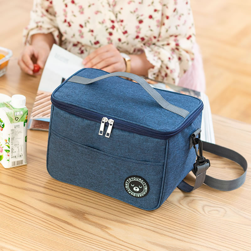 Picture of Lunch Box Handbag Square Insulation Bag Aluminum Foil Thickened Lunch Bag Large Capacity picnic bag for office workers and students with meals