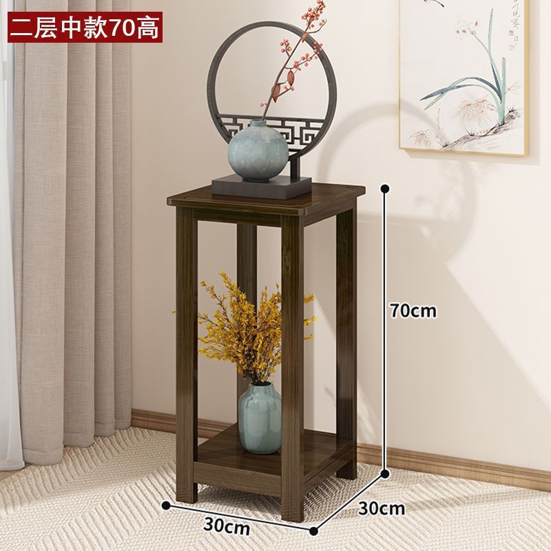 Picture of Chinese flower stand, balcony, flower stand, storage rack, succulent pothos flower pot shelf, flower stand, solid wood balcony, how many layers