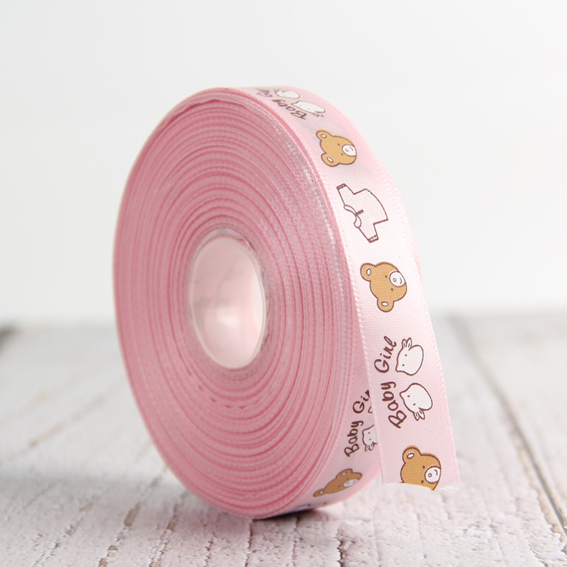 Baby shower baby baptism ribbon DIY return gift ribbon baby birthday packaging ribbon factory wholesale