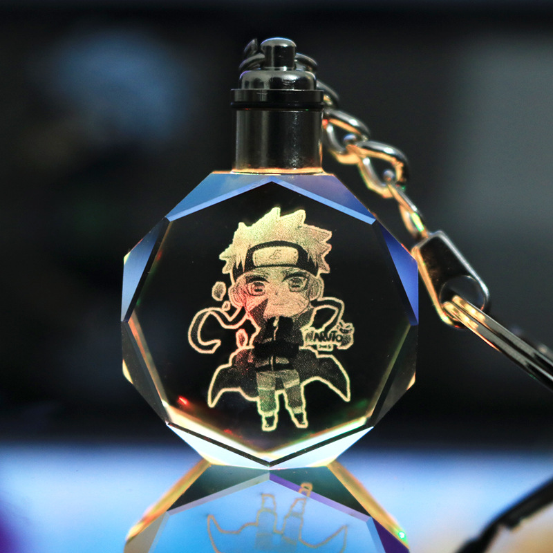 Picture of Naruto Peripheral Pendant Naruto Kakashi Sasuke I Ailuo Animation Luminous Crystal Keychain Wholesale