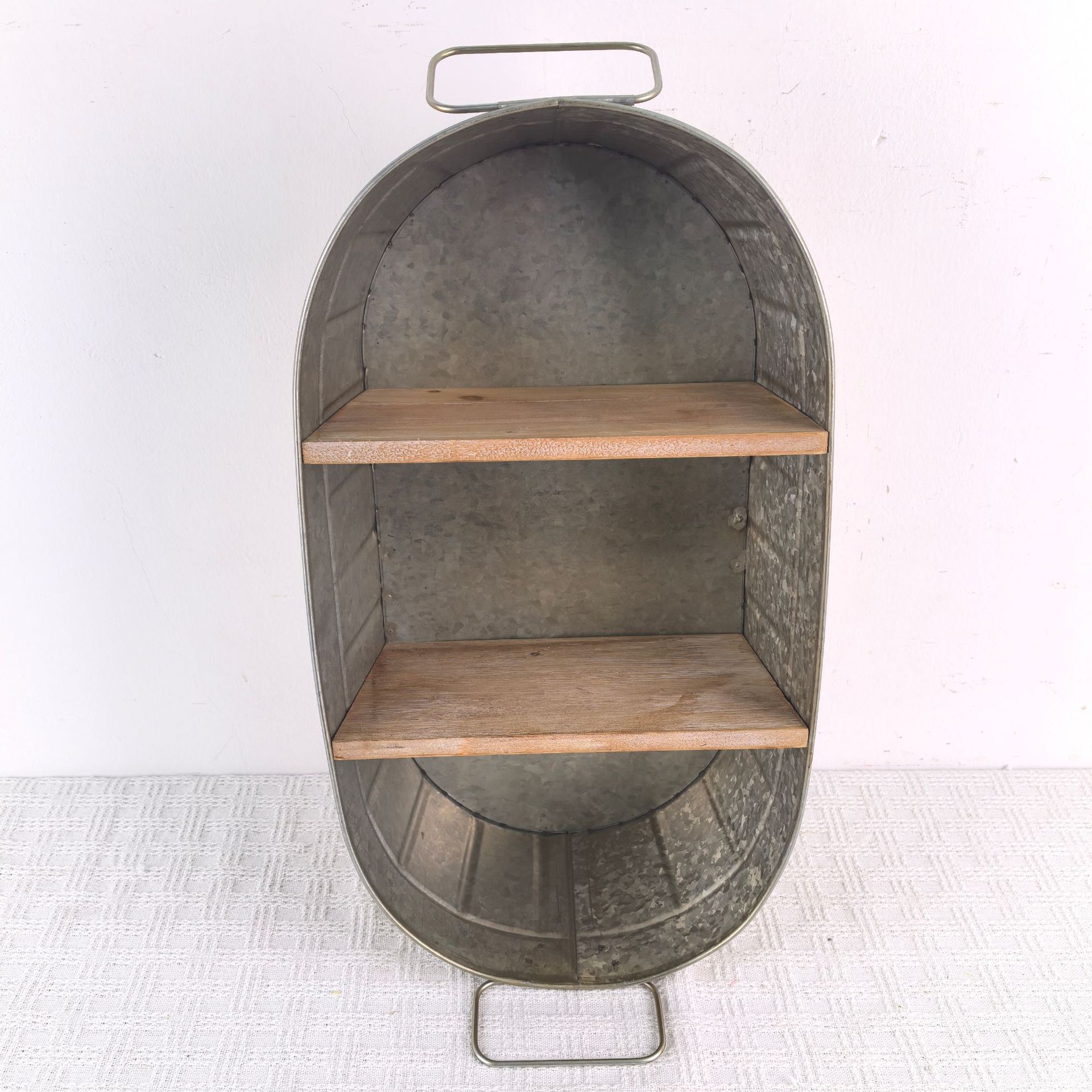 Leqiao Cross-Border Wrought Iron and Wooden Bathroom Shelf Shower Gel Storage Rack Bath Supplies Storage Shelf Decoration