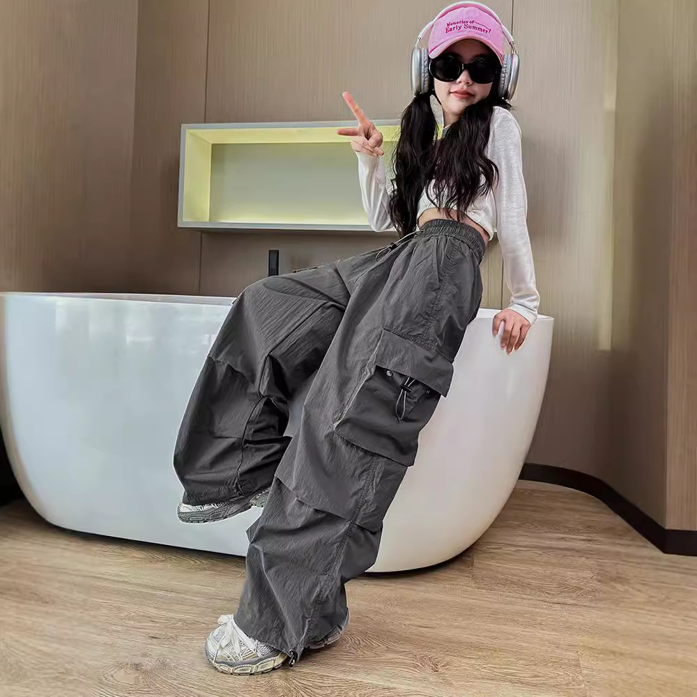 Picture of New Girls Crane Pants Spring and Autumn 2024 Summer Children's Summer Thin Pants Big Children's Summer Wide Leg Pants