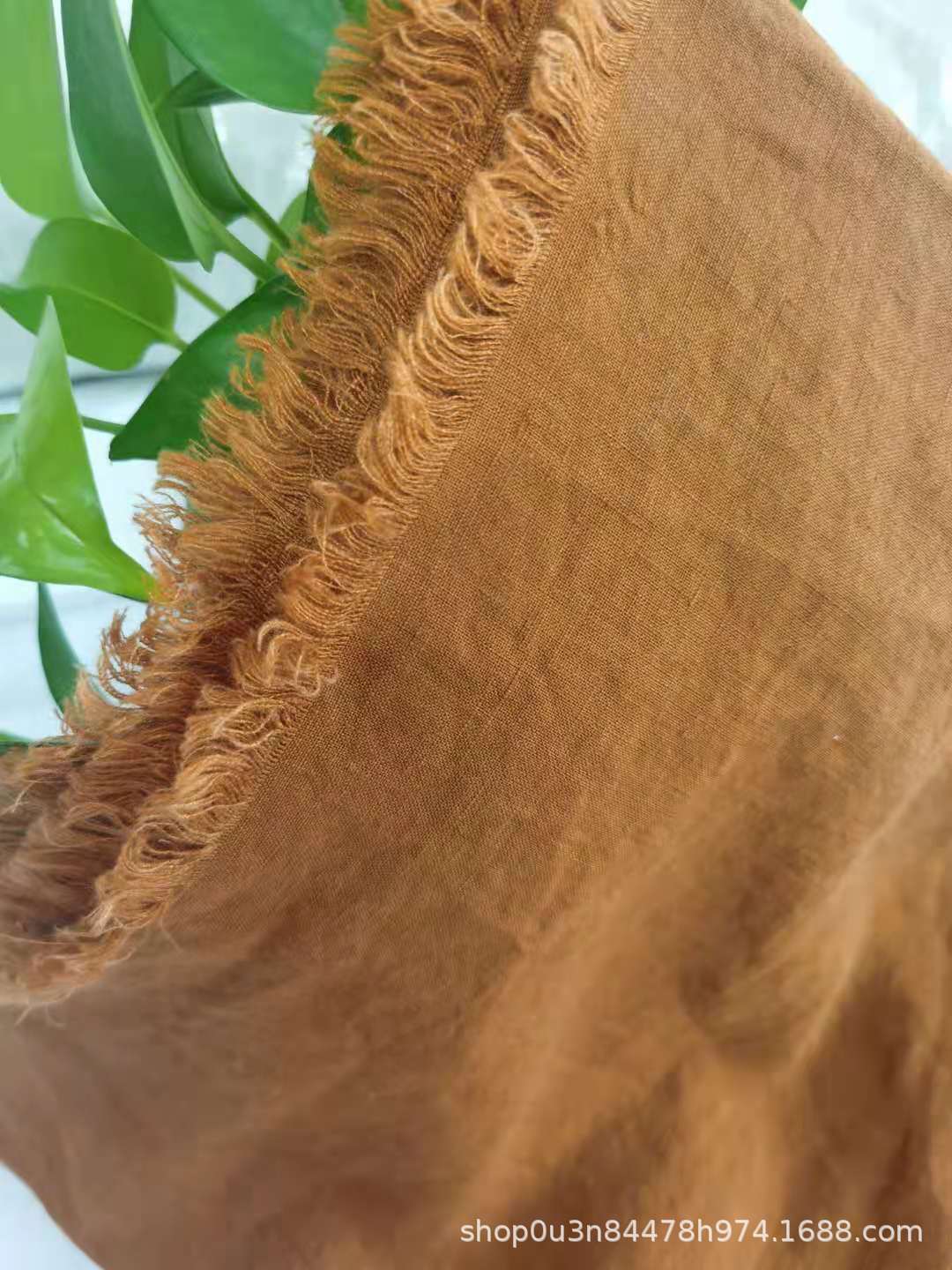 Ginger Pure Linen Dyed Sand Washing Material 180GSM Dyed Enzyme Washing Material 270CM Wide Cloth