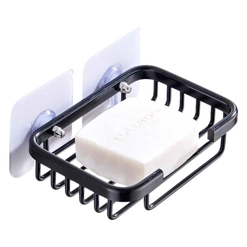 Kele Household Wall-mounted Punch-free Soap Box Wall-mounted Draining Soap Box Aluminum Alloy Bathroom Suction Cup Soap Rack