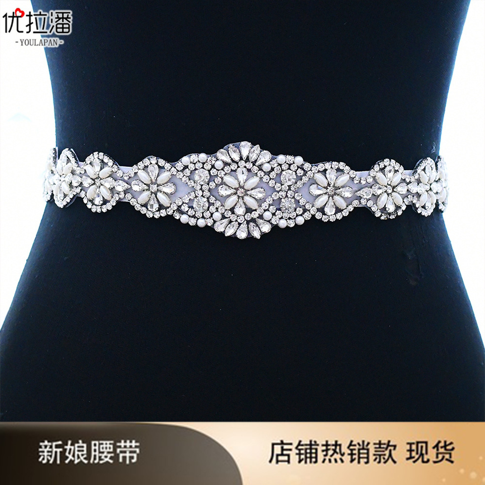 Ulapan S161 Rhinestone Decorative Belt Bridal Wedding Girdle Aliexpress Best Selling Manufacturer Ready Stock