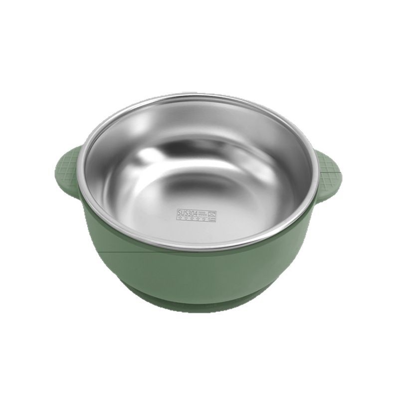 Picture of Cross-border Stainless Steel Children's Bowl Household Cute Baby Drop-resistant Heat-insulated Tableware Kindergarten Children's Rice Bowl with Suction Cup