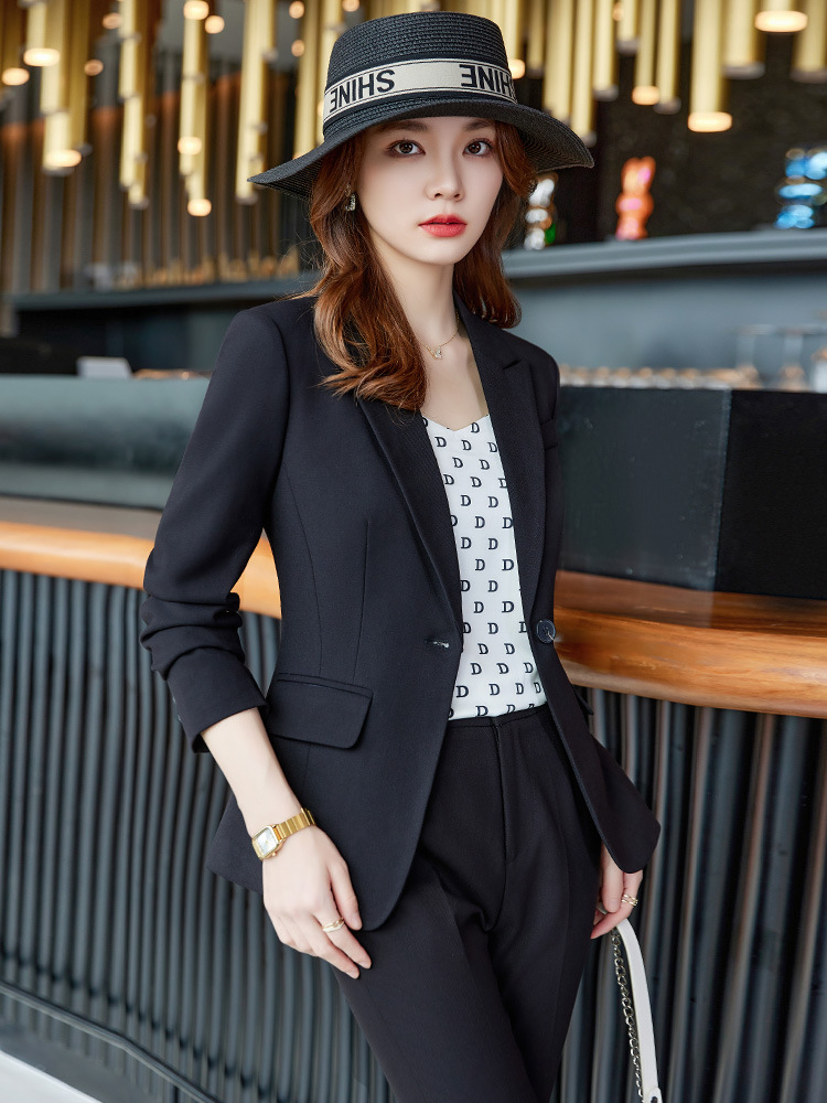 Picture of Suit Jacket Women's autumn and winter professional suit temperament interview formal wear hotel front desk tooling manager suit overalls