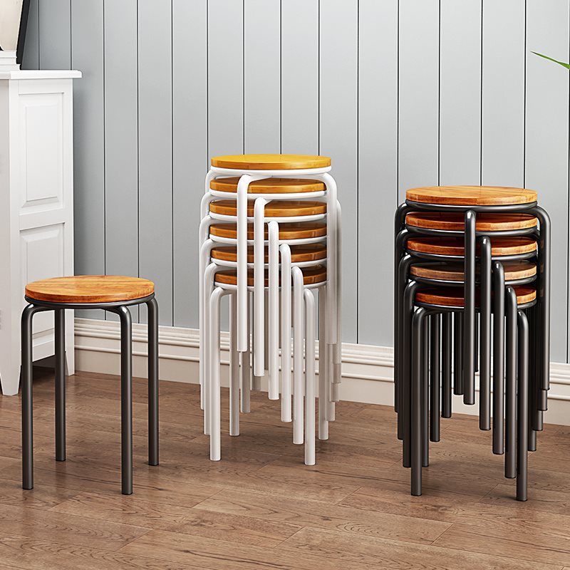 Wholesale Thickened Stools for Adults, Home Dining Table Stools, High Benches, Modern Simple Fashion Creative Stackable Small Round Stools