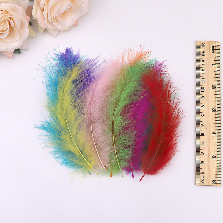 Picture of Cross-Border Wholesale Turkey Feathers Pointed Tail Velvet Feathers Colorful Feathers Dream Catcher Feathers Feather Lamp Wave Ball Feathers
