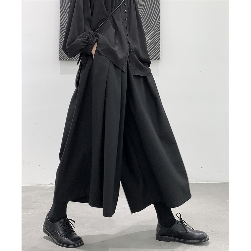 Yaoji Yamamoto Dark Style Loose Wide Leg Pants Women's Niche Design Casual Pants Spring and Summer New Couple Culottes Trendy