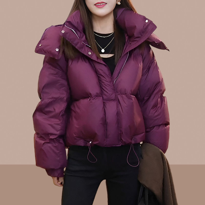 Small Short Bread Outwear 2025 Autumn and Winter Fashionable Warm Women's Cotton-Padded Jacket Loose Hooded Thickeneded Outwear Trendy
