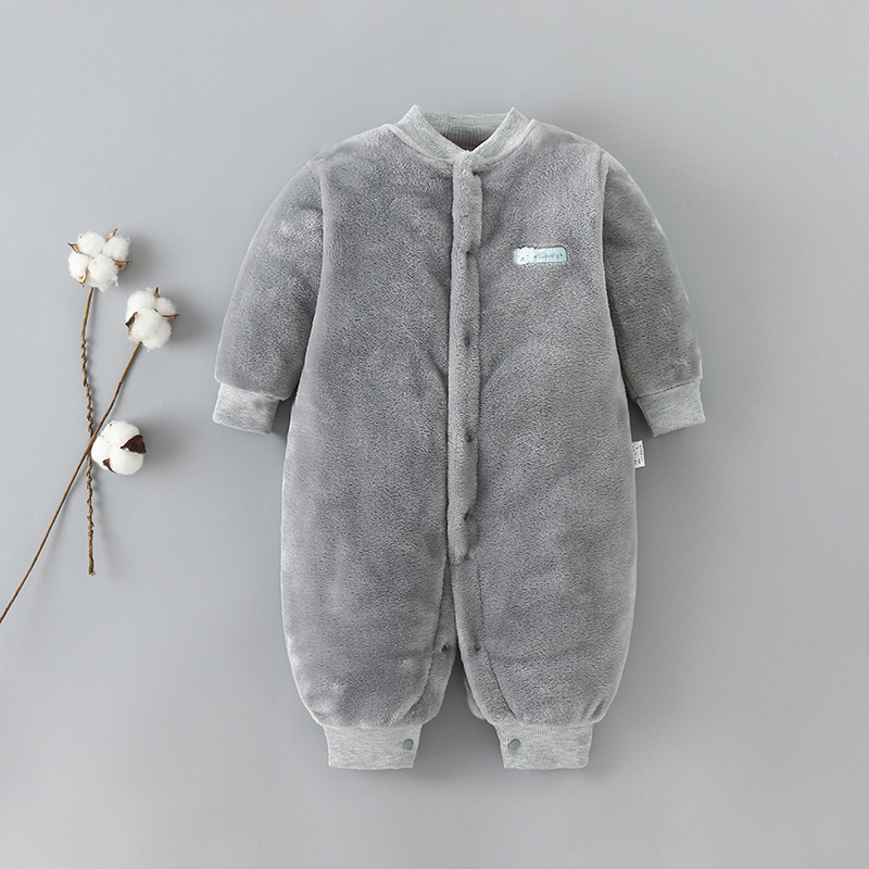 Picture of Baby Clothes Clothing Spring Autumn and Winter Short-sleeved Thickened Hassel Men's and Women's Baby Flannel Warm Jumpsuit Pajamas