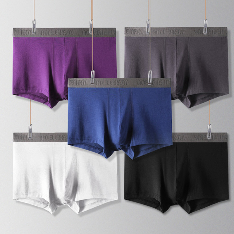 Men's Underwear Sexy Mid-Waist Boxers Trendy U-Convex Men's Breathable Sweat-Absorbing Boxer Underpants Head New Underpants Men's Underpants