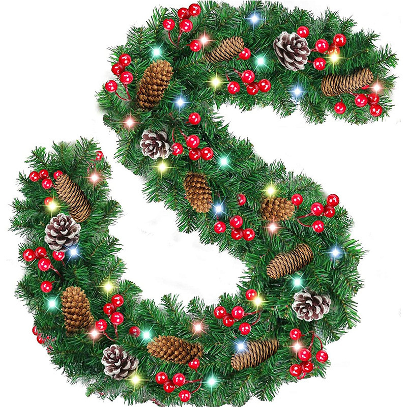 Cross-border 2.7 m pvc Christmas decoration hotel shopping mall bar door hanging decoration Christmas encrypted Rattan