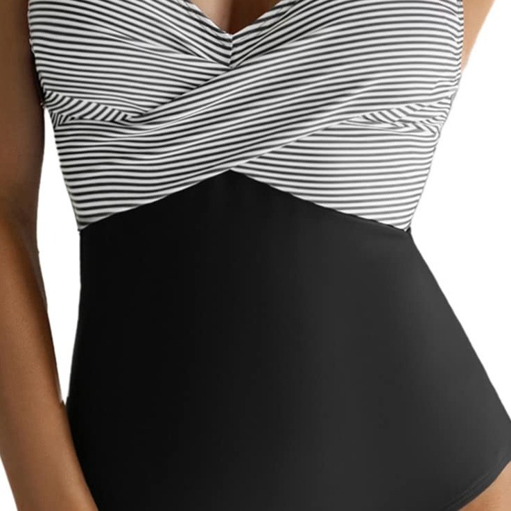2023 Europe and the United States new cross-border foreign trade Amazon twisted chest V-neck strap backless sexy one-piece bikini swimsuit