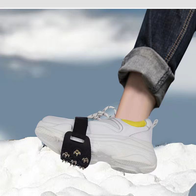 Picture of Cross-Border Silicone Seven-Tooth Velcro Crampons Winter Outdoor Sports Mountaineering Rock Climbing Snow Professional Non-Slip Spike Covers