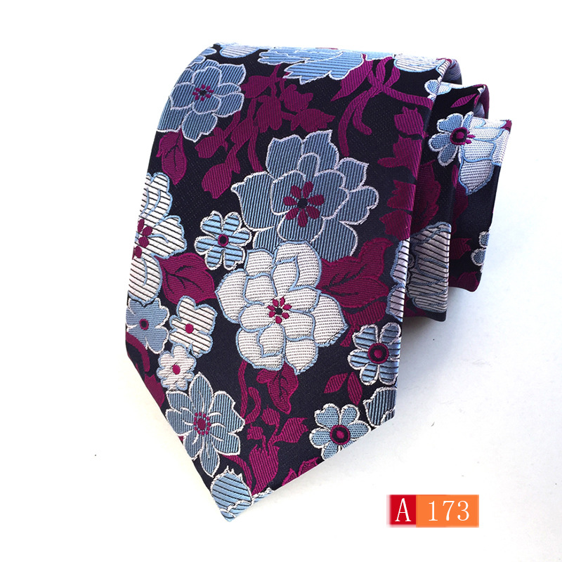 Picture of Source manufacturers polyester jacquard material men's tie big flower spike fashion tie in stock wholesale