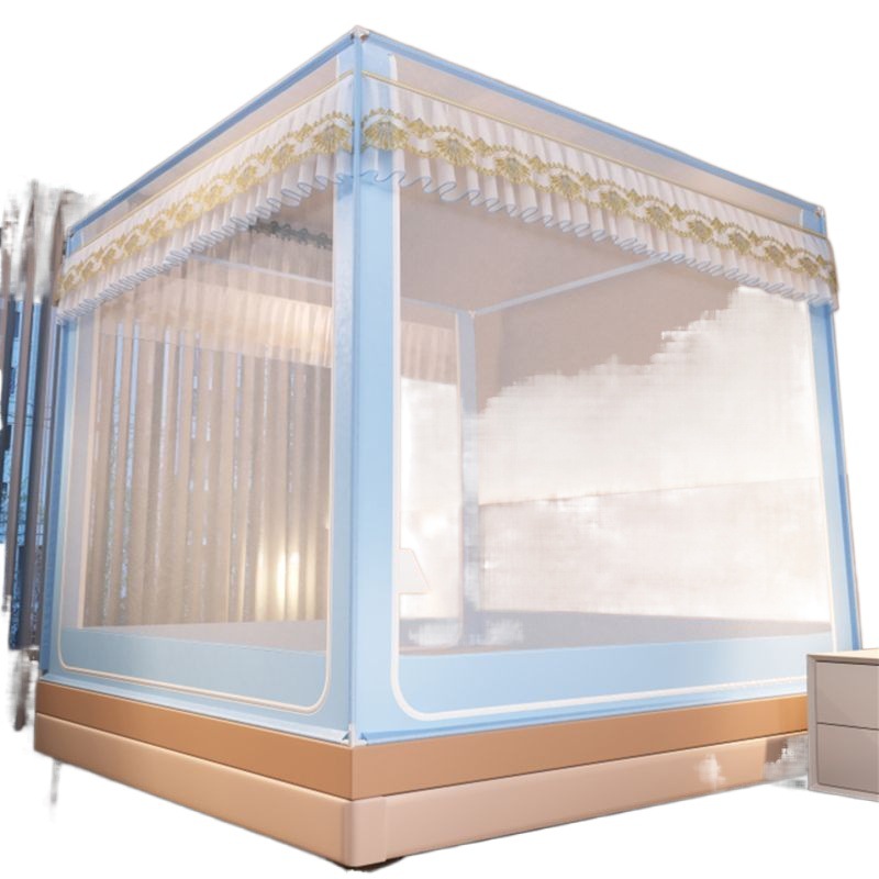 Picture of Mosquito Net 2025 New Model for Children and Infants, Anti-Fall Fence, High-End Bedroom, Installation-Free, Thickened Full Bottom Mongolian Yurt Style