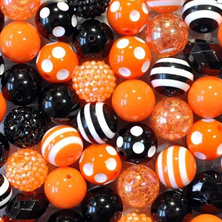 DIY acrylic beads 50 Halloween 20MM mixed color loose beads beaded combination Chunky Beads