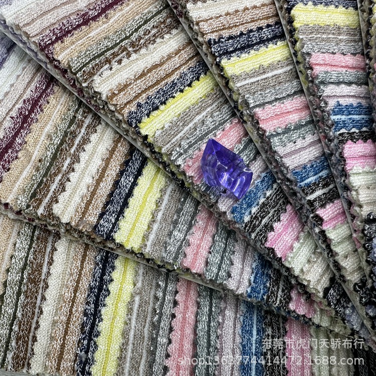 Spot supply of knitted TR coarse needle pit cloth 330g knitted polyester cotton yarn coarse needle single 4*2 pit cloth