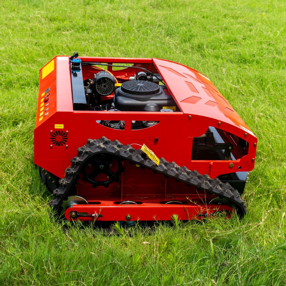 Foreign trade factory all-terrain automatic lawn mower oil-electric hybrid household lawn mower crawler remote control lawn crusher