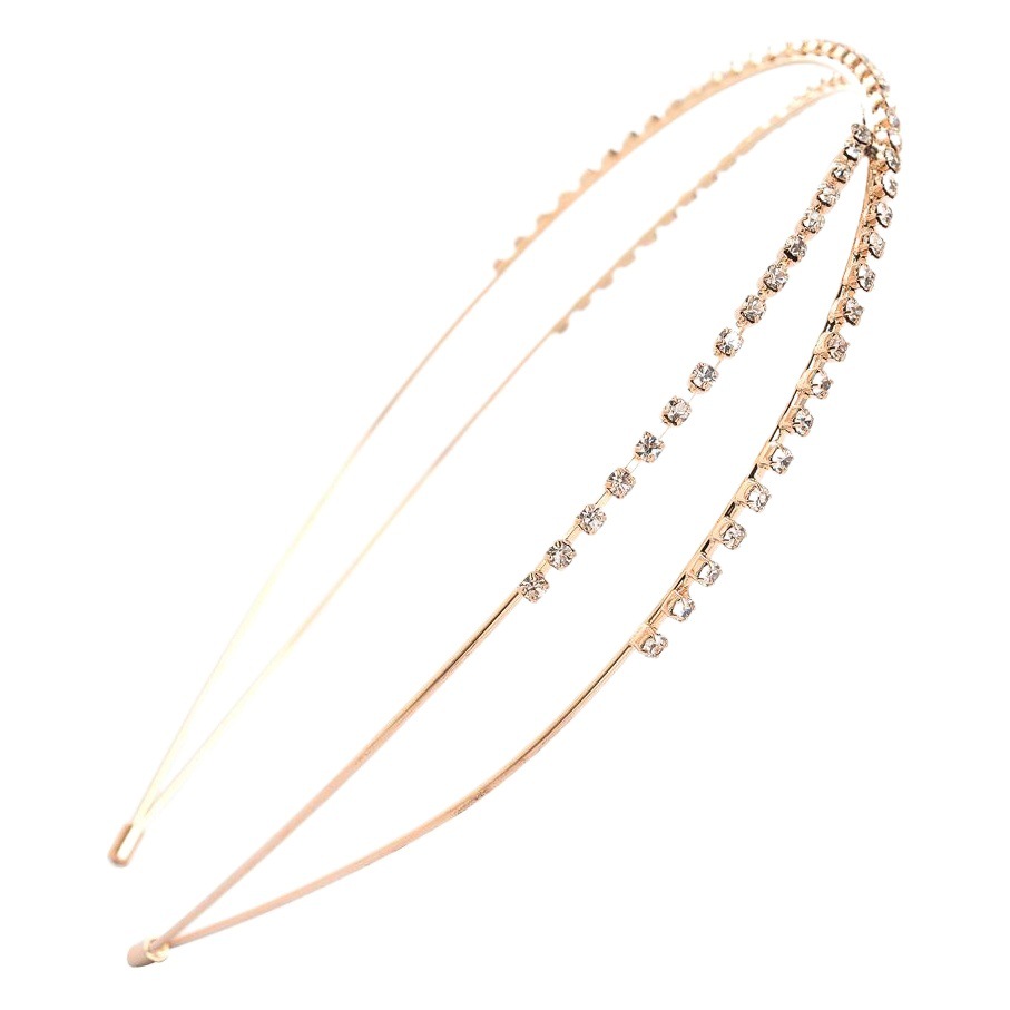Picture of Korean style headdress hair accessories wholesale exquisite rhinestone hairband Crystal Diamond sweet thin headband cross hairband wholesale