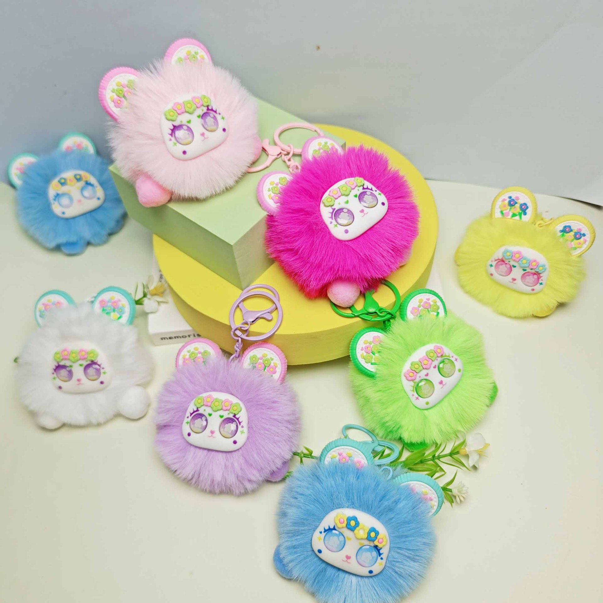 Cute Plush Flower Sea Sweetheart Bear Doll Keychain Doll Student Bag Couple Small Pendant Gift Wholesale