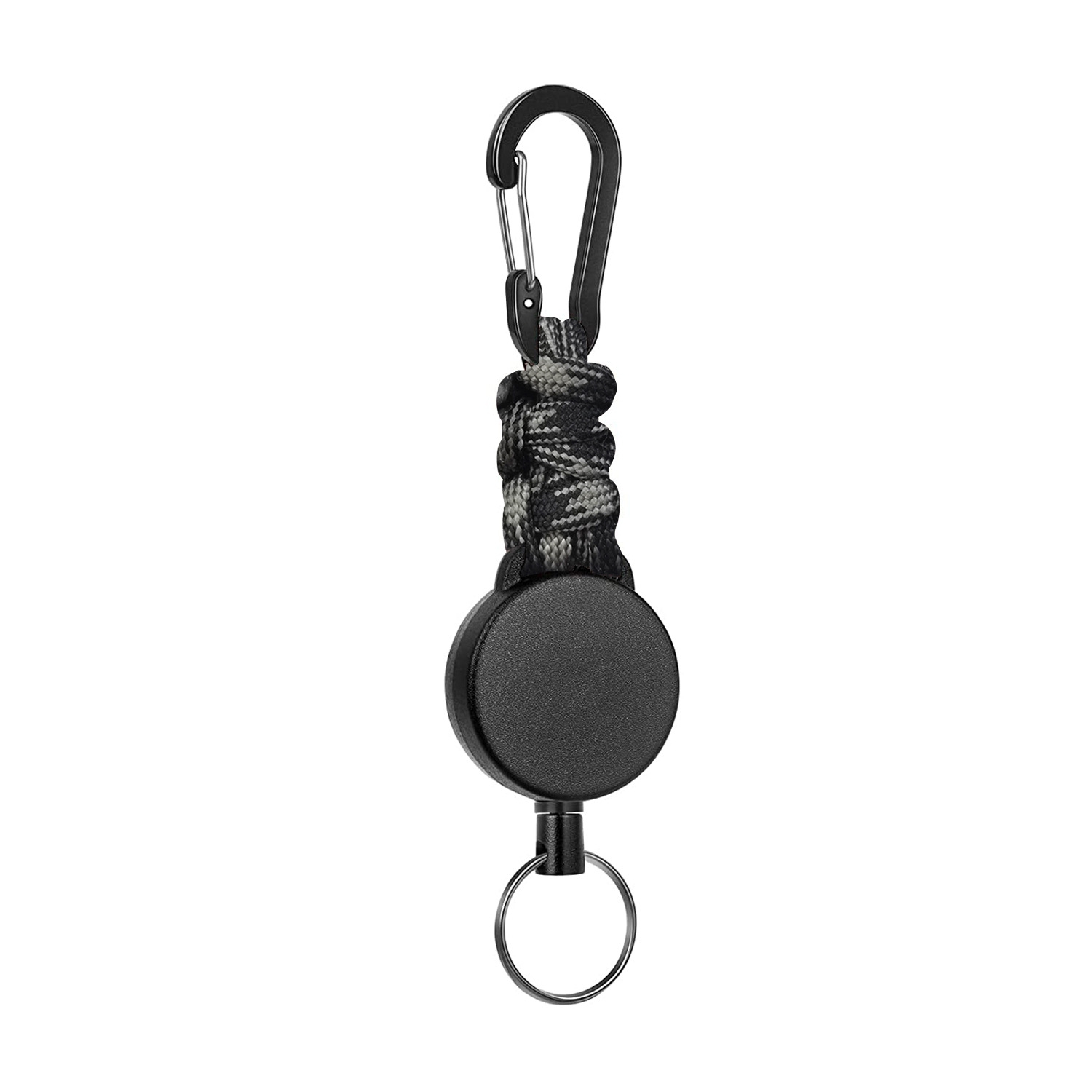 Picture of Black rebound three-color rope knitted retractable ABS high rebound carabiner anti-lost anti-theft keychain