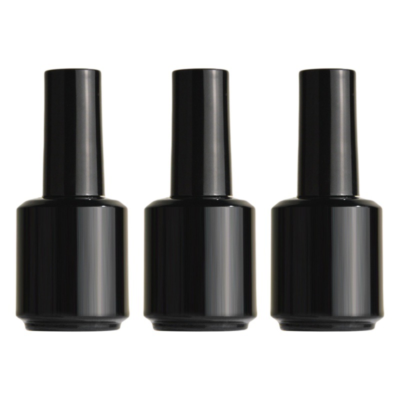In stock black nail polish plastic bottle 15ml bright black black nail polish bottle large capacity hot sale low price nail polish plastic bottle