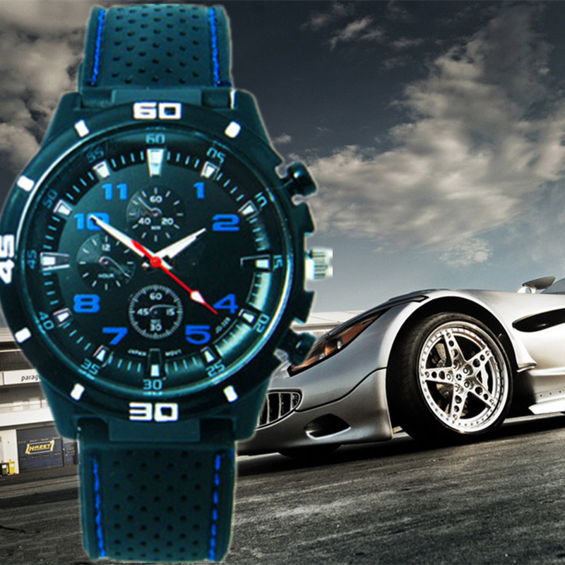 Picture of Car Wire Belt Fashion sports car Mechanical Watch Men's Series sports car Watch Student Men's Silicone Band Sports Watch